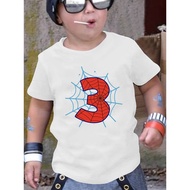 Number 3 4 5 6 Print Boy's Birthday T-Shirt Party Clothes White Tshirt