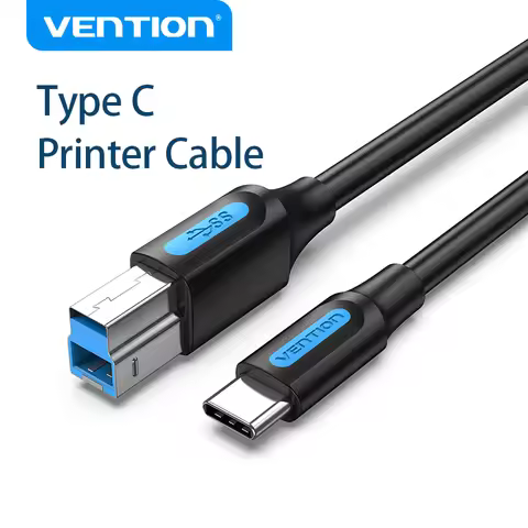 Vention USB Printer Cable USB Type-C to USB Type B 3.0 Cable for MacBook Pro/Air HP Canon Dell Type 