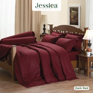 Jessica Cotton mix สีพื้น Dark Red สีแดงเข้ม ชุดเครื่องนอน ผ้าปูที่นอน ผ้าห่มนวม เจสสิก้า สีพื้นเรียบง่ายดูดี