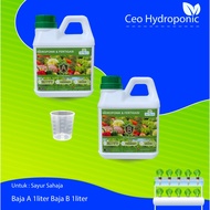 Hydroponics A&B Liquid Fertilizer for Leafy Greens A 1Liter & B 1Liter