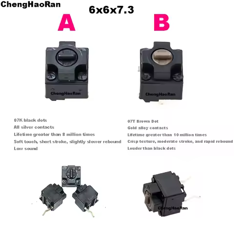 1/2/5/10pcs 2P Original New Mouse Square Micro Switch Button Micro Switch black / brown spots 2pin 2