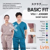 Lvin] Vol I - Baju SCRUB MEDICAL SCRUB SUIT DOCTOR'S SCRUB FOR MAN &amp; WOMEN/Pregnant/ Set Shirt Pants Take Care OKA OK Nurse/Active Series/Short Sleeve Doctor [Export]