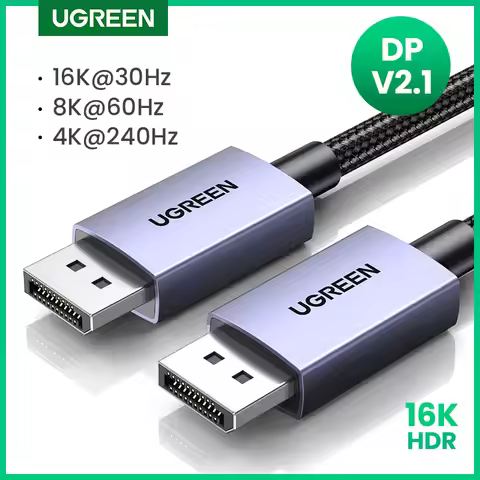 UGREEN 16K Displayport Cable DP2.1 8K 4K144Hz Video Audio Cable for Xiaomi TV Box PC Laptop Monitor 