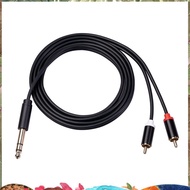 6.35 mm to  Cable,  Cable 6.35mm Male to 2  Male Stereo Audio Adapter Y Splitter  Cable -3 Meter
