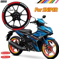 For Sniper 155 Rim Sticker Motorcycle Wheel Sticker Reflective Waterproof Vinyl Decoration Decals Fo