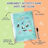 (FREE 1Pcs Marker) Activity book wipe and clean first Activity book worksheet educational book for c