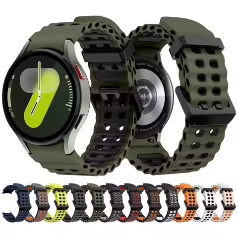 Silicone Strap For Samsung Galaxy Watch 7 6 5 4 44mm 40mm 5Pro 45mm No Gaps Band For Galaxy 4 6 Clas