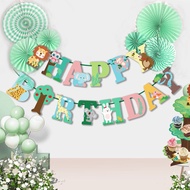 [ Next Day Delivery ] Gift Boxes Birthday Banner Bunting Party Decoration - Animal Theme & Car Theme