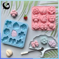 [FIREFLY1] 9 Cavity Flower Shaped Candy Chocolate Cookies Silicone Mold Kitchen Handmade Baking Tool