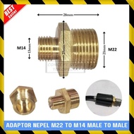 SAMBUNGAN KONEKTOR ADAPTOR NEPEL KONVERTER M22 TO M14 MALE TO MALE