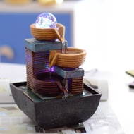 ❖Small fountain, water, water feature, office desktop, creative decorations, feng shui wheel, home decoration, birthday