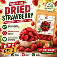 [BUY 2 GET 3] Dried Strawberry Soft 500g Dalat Vietnam No Added Sugar Not Fried Healthy Fruit Snack