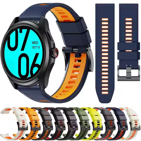 24mm Silicone Strap For TicWatch Pro 5/TicWatch Pro 5 Enduro Watch Bracelet Belt For TicWatch Pro At