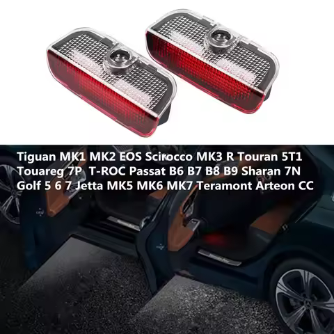 2X For VW Passat B6 B7 B8 B9 Touareg 7P Golf 5 6 7 Jetta MK6 MK7 R LED Car Door Ghost Shadow Project