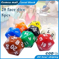 8pcs 20-Sided Dice / Life Counter / Difference Colour  Dice For RPG DND Board Game / Red /Green/ Yel
