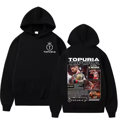 Ilia Topuria Lo Sone El Matador Graphic Hoodies Men's Fashion Vintage Oversized Hoodie Unisex Casual