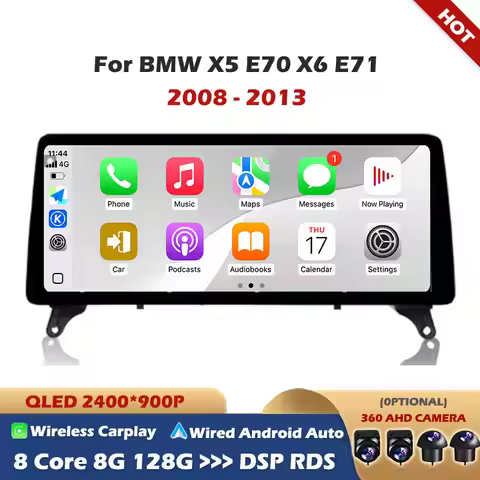 Car Video Multimedia Player BT 4G Ultra-thin Screen Auto Accessories Android 15 for BMW X5 E70 X6 E7