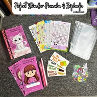 4 Ziplock Package of A6 satin jelly binder A6 binder sequin binder, daisy binder, hologram binder, t