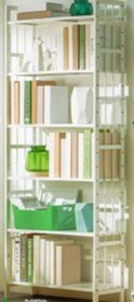 簡約書櫃落地書架儲物櫃(六層70cm)(白色)