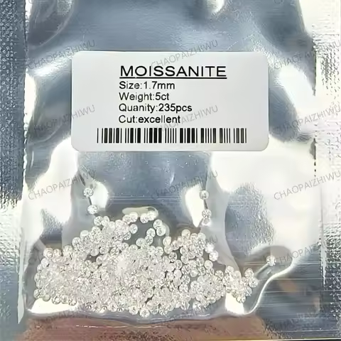 Moissanite Stone Small Size 0.8mm~2.9mm 1.0ct / Pack D Color Round Cut Gemstone for DIY Jewelry Maki