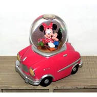 Disney Sankyo 迪士尼 米奇 米妮 水晶球音樂盒 發條 汽車 Mickey Minnie Music Box