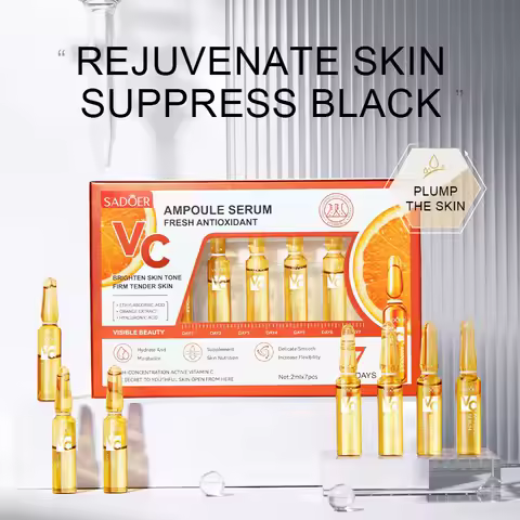 7pcs/Kit SADOER Vitamin C Serum for Face Moisturizing Whitening Hydrating Facial Essence