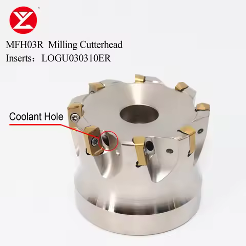 MFH03R Milling Cutterhead Fast Feed Surface Milling Cutter Coolant Hole 50 63mm for LOGU030310ER Ins
