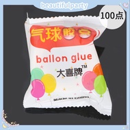 100 balloon glue dots for all kinds of balloons. Dispense, click the stick.