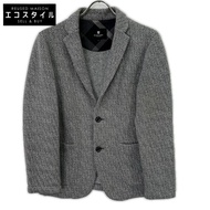 Burberry Black Label 灰色棉質人字紋雙扣單件西裝外套，M 碼 [二手]