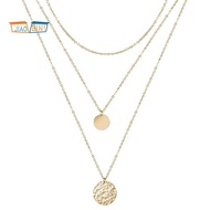 Women's Delicate Disc Necklace Layered Pendant Necklace Gold Plated Necklace