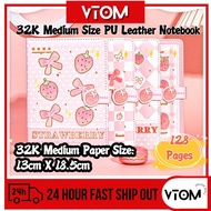 VTOM 32K Paper Size Creative Notebook (13cm x 18.5cm) PU Leather Cover Note Book Colour Pages Korean