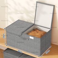 PACKONE กล่องเก็บของ กล่องผ้า2ช่อง กล่องเก็บของพับเก็บได้ กันน้ํา กันฝุ่น กล่องเก็บเสื้อผ้า กล่องอเนกประสงค์