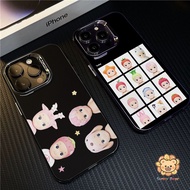 Sonny Angel Doll Simple Solid Color Frosted Electroplate Lens Protection Phone Case Compatible for i