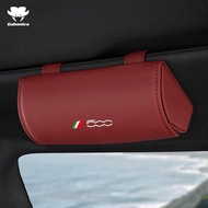 Car glasses case general car glasses clip Leather sunglasses storage box For Fiat 500 500C 500X 500L