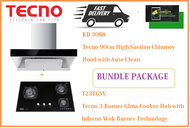 TECNO HOOD AND HOB BUNDLE PACKAGE FOR ( KD 3088 &amp; T 23TGSV) / FREE EXPRESS DELIVERY