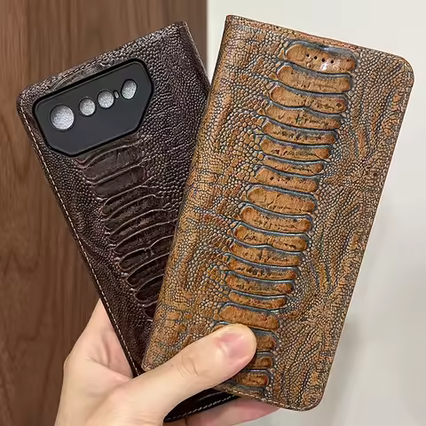 Magnetic Genuine Leather Skin Flip Wallet Book Case Cover On For ASUS ROG Phone 5 5s 6 7 8 9 Pro FE 
