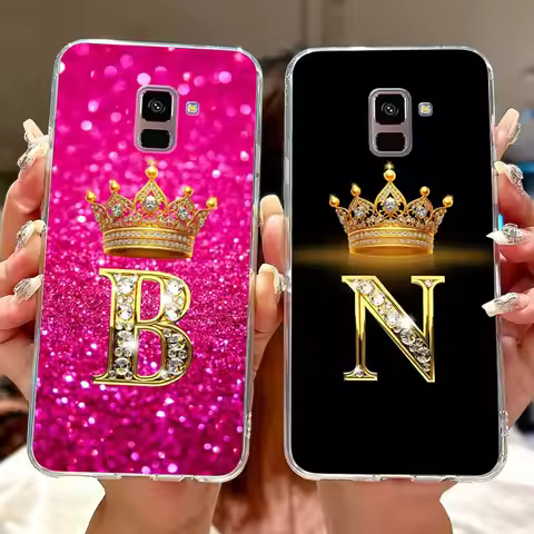 For Samsung Galaxy A8 Plus A8+ 2018 Case SM-A530F SM-A730F Silicone Cover Cute Letters Clear Soft Fu