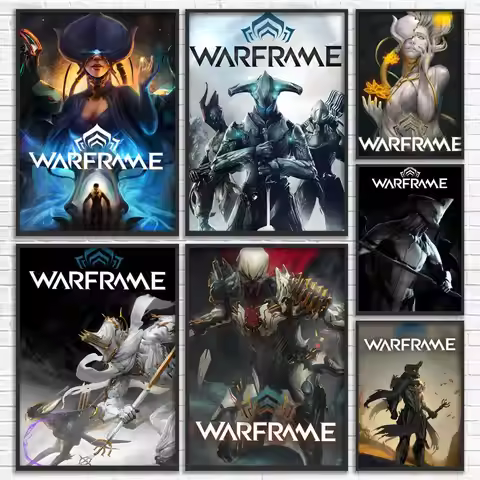 Video Game W-Warframe Painting Calligraphy Canvas Mural For Interior Walls Crease-Free Beautiful For
