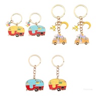 Crazy 2 Pack Campervan Keychains Alloy Motorhome Keyrings Car Keychain Pendant