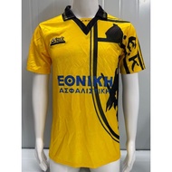 93-94 Athens AEK Home Yellow Retro Football Jersey S-XXL Short Sleeve High-Quality Sports Shirt AA
