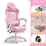 🔥SG Local Seller🔥Pink Gaming Chair Computer Chair Home Office Chair Adjustable Chair Ergonomic Chair E-Sports Chair Study Learning Chair PU Leather With Footrest Girl Cartoon Chair With Latex Air Cushion Gaming Chair Pink Racing Chair 电竞椅 办公椅