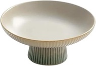 Chinese High Foot Dim Snack Fruit Plates, 18cm 7.1in, Japanese Ceramic Offering Buddha's Plate