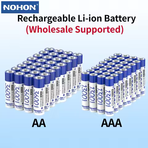 Nohon AA Rechargeable Battery 1.5V AAA Lithium Batteries AA/AAA Li-ion Rechargeable Battery for Home