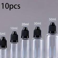 10 Thin Drip Bottles, 5ml/10ml/20ml/30ml/50ml Empty Squeeze Eye Drop Bottles, PET Squeezable Liquid 