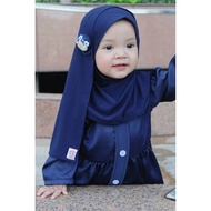 Malaika Baby Hijab Tudung Sarung Instant Shawl Doll Budak Kids Jersey Ironless