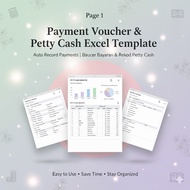 Payment Voucher & Petty Cash Voucher Excel Template | Auto Record Payment Tracker | Baucer Bayaran &