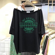 【40-150KG】Women Large Size Short Sleeve Off-Shoulder T-shirt C11035