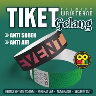 Waterproof Event Bracelet Ticket – Tear-Resistant Wristband | Custom Number, SecurityCut