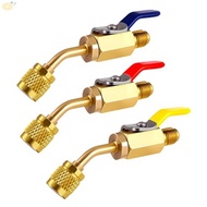 A2L R-32 R-454B Valve Adapter 1/4" Female Flare1/4" Left-Hand Female Ball Valve