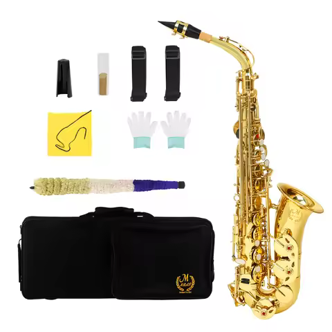 M MBAT Alto Saxophone Eb E Flat Sax Brass Professions Woodwind Instrument Alto Saxophone With Case M